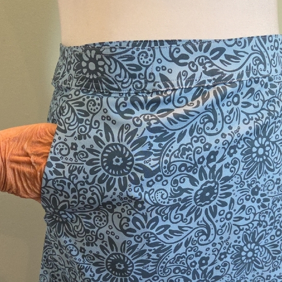 RipSkirt Hawaii Large Blue Paisley/Floral Wrap Skirt Quick-Dry Travel Size Large - Picture 9 of 11